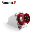 المكونات الصناعية المثبتة على الحائط 16A 5 Pin 400V IP44