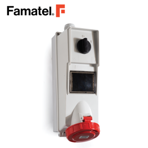 مقبس مفتاح حائط عمودي 3P+E+N 63A 400V IP67 مع سكة ​​DIN