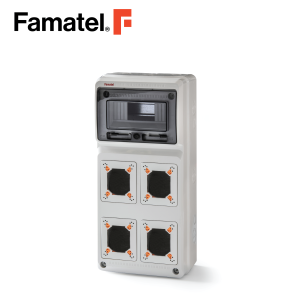 مقبس صناعي UV ABS 6 وحدات IEC 16A / 32A و 8 طرق MCB IP65