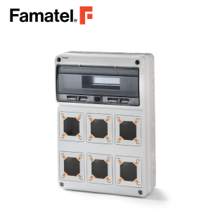 مقبس صناعي UV ABS 6 وحدات IEC 16A / 32A و 16 طريقة MCB IP65