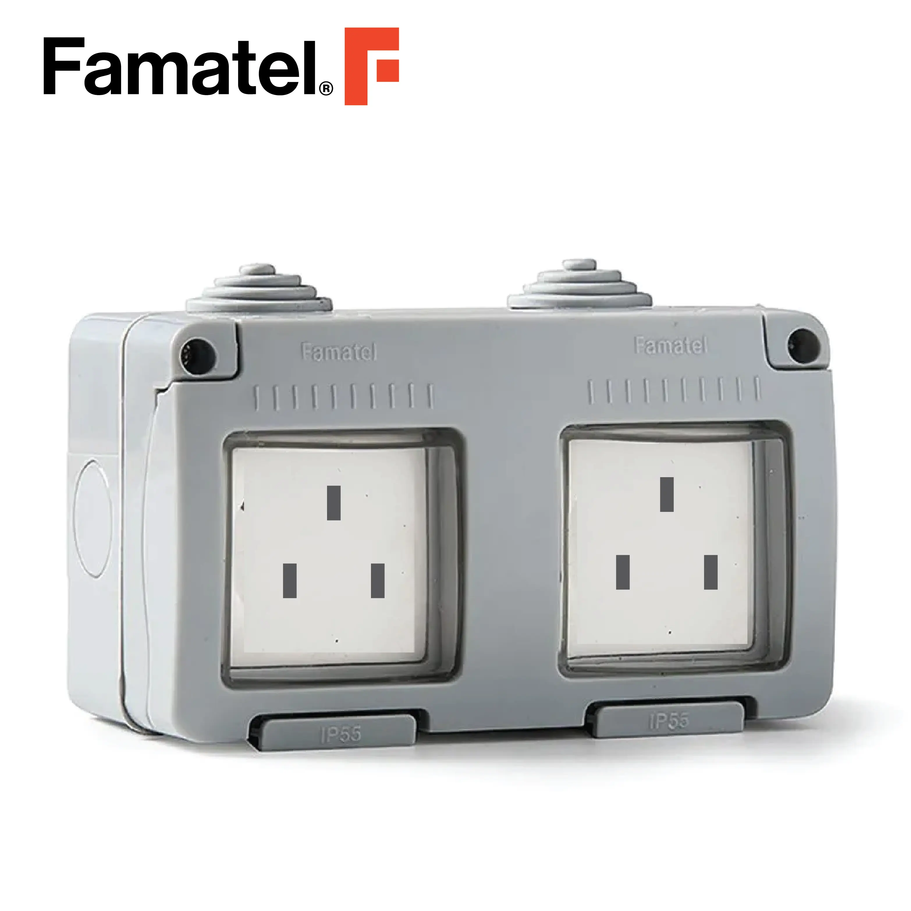 IP55 مفاتيح السطح 8.2X7cm 13A/250VAC 2 عصابة