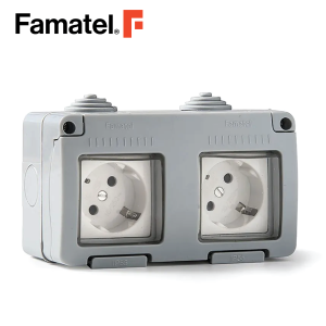 IP55 مقبس سطحي 8.2x7 سم 16 أمبير/250 فولت تيار متردد 2 عصابة