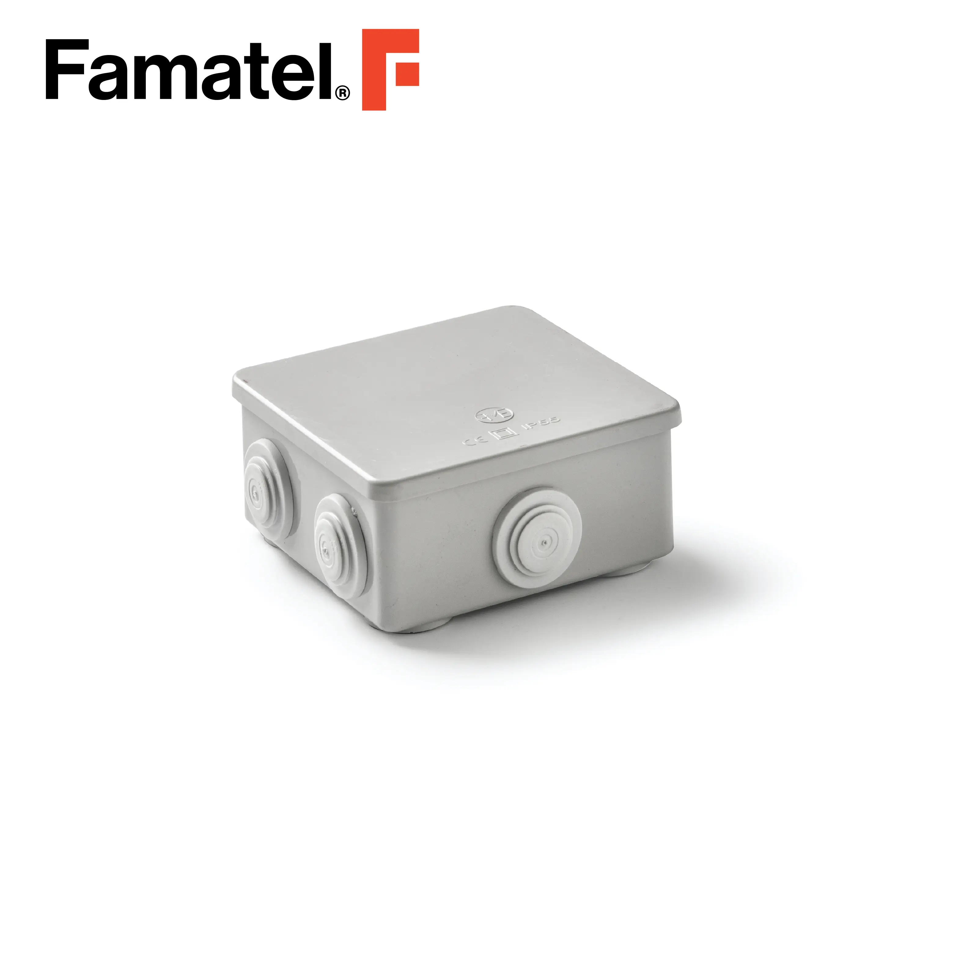 صندوق توصيل للأشعة فوق البنفسجية ABS 10x10x4.5 سم IP55 مع مخاريط وغطاء ضغط