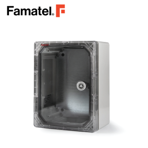 حاوية مثبتة على الحائط مقاس 28x21x13.5 سم IP65 شفافة متضمنة لوحة مجلفنة