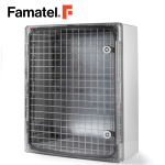 حاوية مثبتة على الحائط مقاس 50 × 40 × 17.5 سم IP65 شفافة متضمنة لوحة مجلفنة