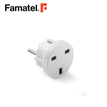 محول الاتحاد الأوروبي/المملكة المتحدة 2P+E 7.2A 250V IP20