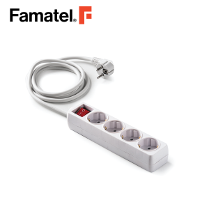 مقبس متعدد 4 مقابس 2P+E 16 أمبير 250 فولت مع كابل سويتش 3 متر