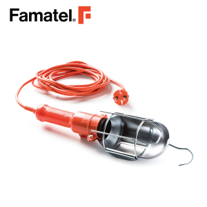 مصباح محمول 60 وات مزود بمفتاح + عاكس ضوء + كابل 5 متر برتقالي