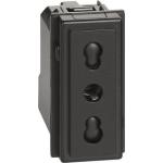 Italian standard socket 2P+E 16 A 250 Vac - center distance 19 mm and 26 mm (KG4180)