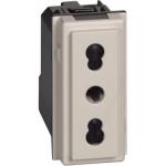 Italian standard socket 2P+E 16 A 250 Vac - center distance 19 mm and 26 mm (KM4180)