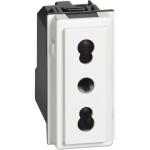Italian standard socket 2P+E 16 A 250 Vac - center distance 19 mm and 26 mm (KW4180)