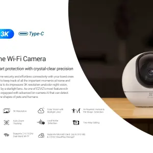 كاميرا EZVIZ H6 الداخلية المتحركة Wi-Fi بدقة 3K