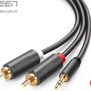 UGREEN 3.5mm ذكر إلى 2RCA ذكر كابل صوت 10m (رمادي)