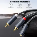 UGREEN 3.5mm Female to 2RCA Male Audio Cable 0.25m (Gray)