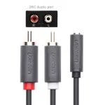 UGREEN 3.5mm Female to 2RCA Male Audio Cable 0.25m (Gray)