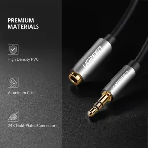 UGREEN 3.5mm ذكر إلى 3.5mm أنثى كابل تمديد 3m (أسود)
