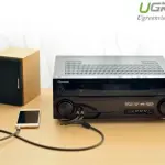 UGREEN 6.5mm ذكر إلى ذكر ستيريو Auxiliary Aux كابل صوت 3m (رمادي)