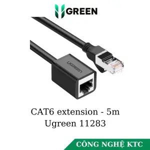 UGREEN Cat 6 F/UTP Ethernet RJ45 Extension Male/Female Patch Cords 5m (Black)