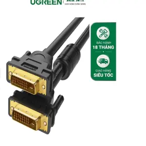 UGREEN DVI (24+1) Male to Male Cable Gold Plated 2m (Black)