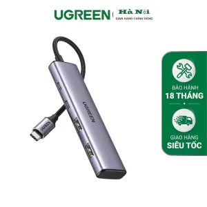 UGREEN USB-C إلى 2-منفذ USB-A + 2-منفذ موزع USB-C حتى 5Gpbs Without منفذ طاقة (ألمنيوم علبة)