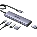 UGREEN USB-C to HDMI + 3*USB 3.0 Up To 5Gpbs + USB-C PD Power Converter Multifunction Adapter (Aluminium Case)