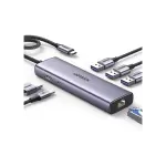 UGREEN USB-C إلى 3*USB 3.0 A + HDMI 4K@30Hz + RJ45 Gigabit + PD محول متعدد الوظائف