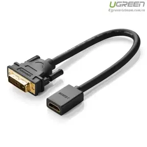 UGREEN DVI-D 24+1 Male to HDMI Female Adapter Cable 22cm (Black)