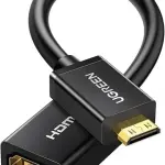 UGREEN Mini HDMI Male to HDMI Female Adapter Cable 22cm (Black)