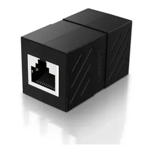 UGREEN RJ45 Network Keystone Jack Inline Coupler Feذكر إلى أنثى 1pcs (أسود)