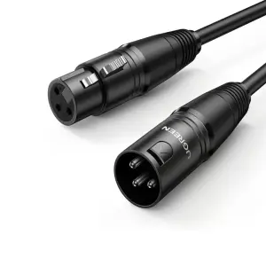 UGREEN Cannon Male to Female Microphone Extension Audio Cable 2m (Black)
