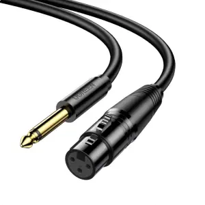 UGREEN 6.5mm to Cannon Female AV Cable 2m (Black)