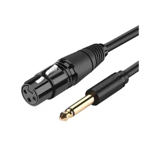 UGREEN 6.5mm to Cannon Female AV Cable 5m (Black)