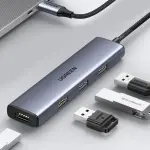 UGREEN USB-C إلى 4-منفذ USB 3.0 موزع حتى 5Gpbs Without منفذ طاقة (ألمنيوم علبة)