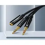 UGREEN 3.5mm أنثى إلى 2 ذكر كابل صوت غلاف ABS (أسود)