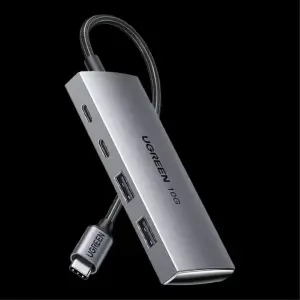 UGREEN USB-C إلى 2× USB-A 3.2+2×USB-C محول موزع حتى 10Gpbs (ألمنيوم علبة)