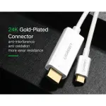 UGREEN USB Type C إلى كابل HDMI ذكر إلى ذكر غلاف ABS 1.5m (أبيض)