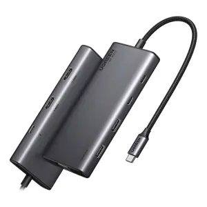 UGREEN 8-دخل-1 USB-C إلى 2*USB3.2+2*USB-C3.2+2*HDMI+1*VGA+PD منفذ محول