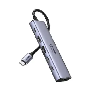 UGREEN 6-دخل-1 USB-C إلى HDMI 4K@60Hz + 2*USB-A 3.2+2*USB 3.2 C+PD Power محول