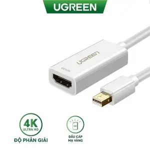 UGREEN Mini DP إلى HDMI محول 4K (أبيض)