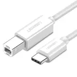 UGREEN USB-C إلى USB 2.0 كابل طابعة 1.5m (أبيض)