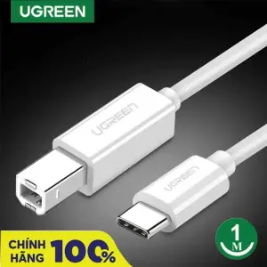 UGREEN USB-C إلى USB 2.0 كابل طابعة 1m (أبيض)