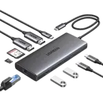 UGREEN 10-in-1 USB-C to USB-A 3.2+USB-A 3.0+2*USB-C 3.2+2*HDMI+RJ45 Gigabit+SD&TF +PD port Converter