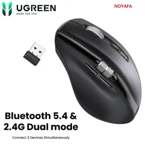 UGREEN ماوس لاسلكي متعدد الأوضاع أسود 2.4Ghz&BT
