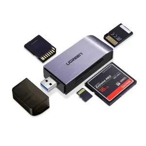 UGREEN USB-A 3.0 إلى TF/SD/CF/MS متعدد الوظائف قارئ بطاقات Multi-Read