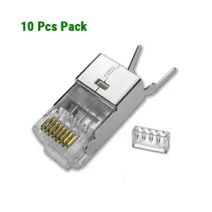 UGREEN Cat 7 رأس معياري محمي مطلي بالذهب 50U 10 قطعة
