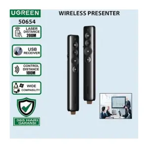 UGREEN مؤشر لاسلكي للعروض مع بطارية AAA *مسافة التحكم: 100 متر; *Laser distance: >200 متر;