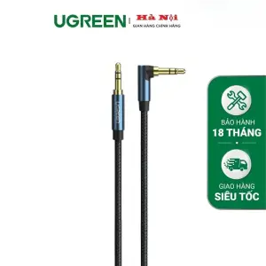 UGREEN 3.5mm ذكر إلى 3.5mm ذكر كابل مطلي بالذهب Metal علبة مع Braid 2m (أزرق أسود)
