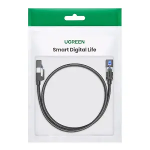 UGREEN CAT8 محمي دائري كابل مضفر رؤوس توصيل معيارية 3m