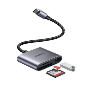 UGREEN USB-C إلى SD/TF + USB 2.0 Memory قارئ بطاقات
