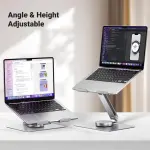UGREEN Swivel&Full Angle Hover Adjustable&Foldable Laptop Stand horizontal rotation 360 (201mm) Up To 17.3" (Silver)